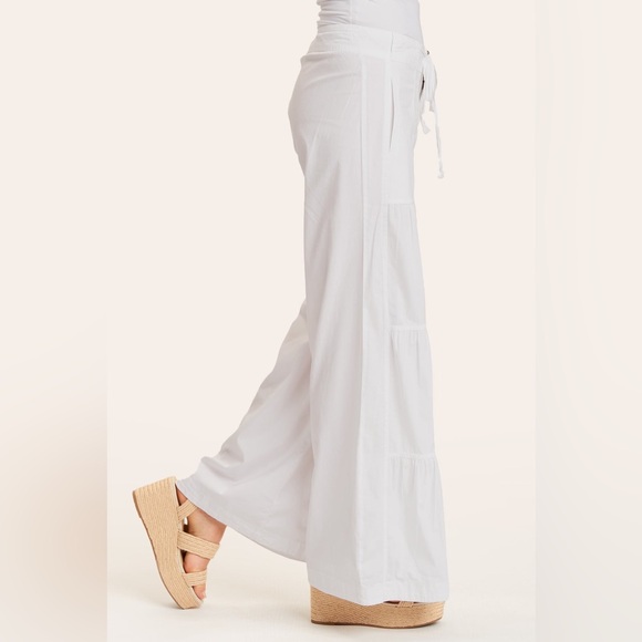 XCVI Terraced Wide-leg Pants, White - Picture 3 of 4